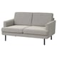 Option: Modernes graues 2-Sitzer-Sofa, klare Linien, Metallbeine, strukturierter Stoff.