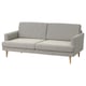 Modernes graues Sofa, GRILLSTORP, helle Holzbeine, weiche Kissen.