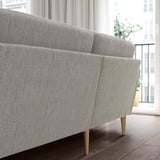GRILLSTORP Sofa, grau, spitz zulaufende Beine, Plüschkissen, modernes Design.
