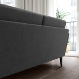 Dunkelgraues GRILLSTORP Sofa, modernes Design, große, gemütliche, weiche Kissen.