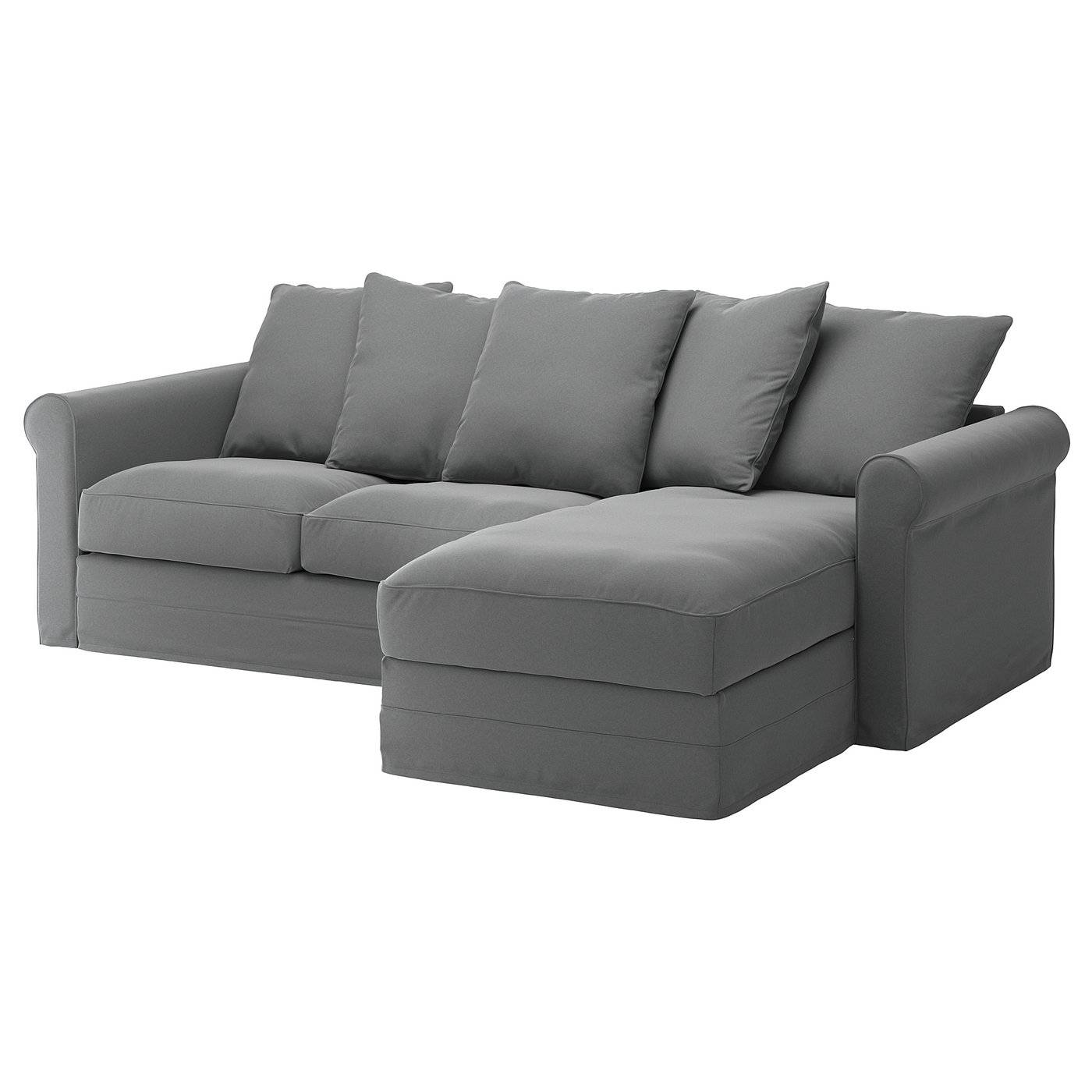 GRÖNLID 3er-Sofa - mit Récamiere, Ljungen mittelgrau - IKEA Deutschland