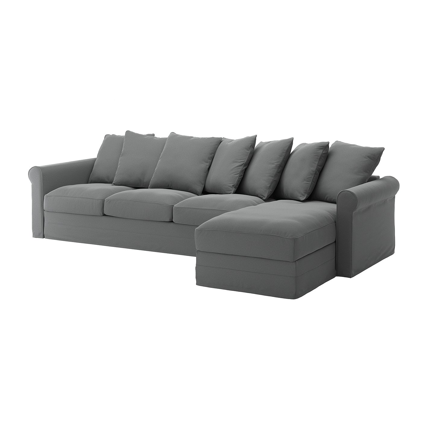 GRÖNLID 4er-Sofa - mit Récamiere, Ljungen mittelgrau ...