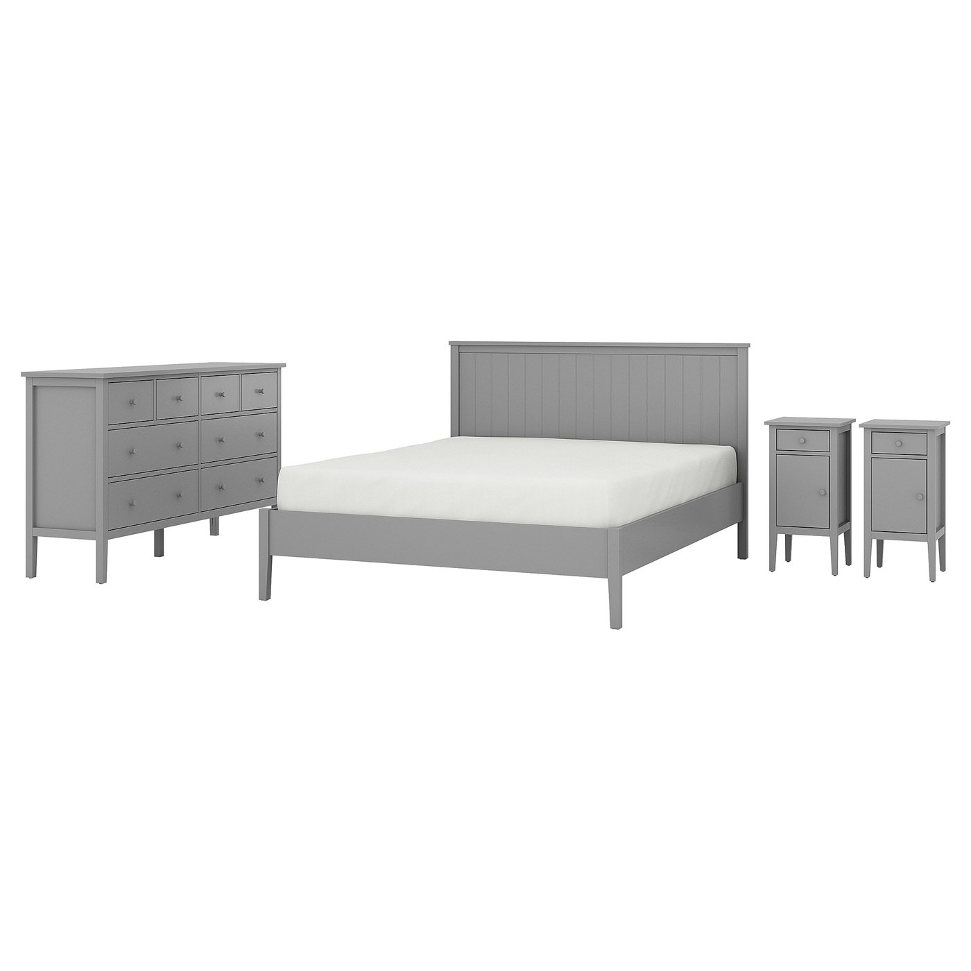 IKEA GULLABERG Schlafzimmermöbel 4er-Set grau 180x200 cm