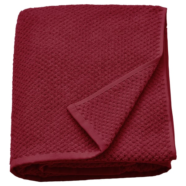 Rotes GULVIAL Baumwollhandtuch, gefaltet, weich und flauschig, 100% Baumwolle.