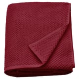 Rotes GULVIAL Baumwollhandtuch, gefaltet, weich und flauschig, 100% Baumwolle.