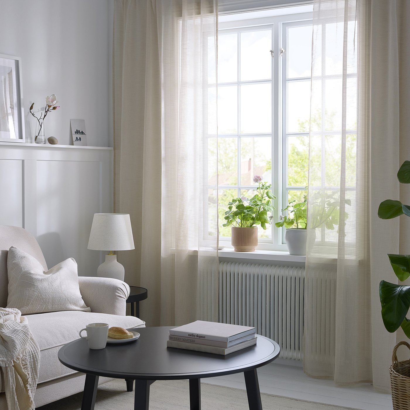 Thumbnail - IKEA HÄLLEBRÄCKA Gardinenstore/Paar hellbeige/mit Gardinenband 145x250 cm