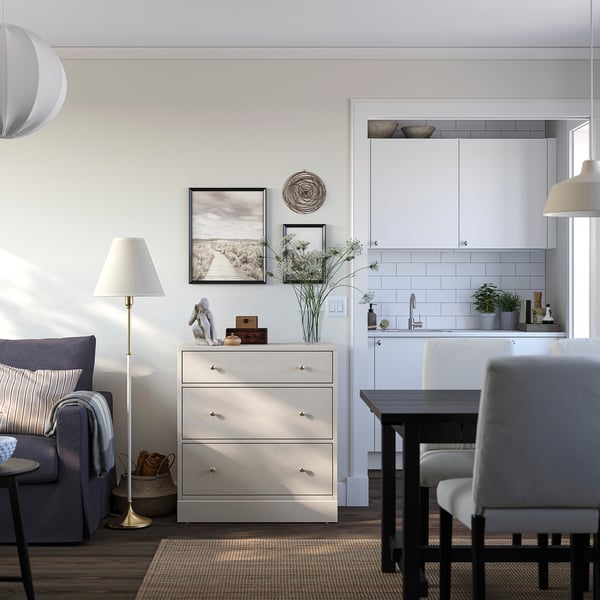 HAVSTA Kommode mit 3 Schubladen, graubeige, 81x47x89 cm