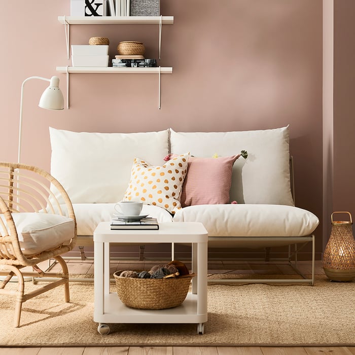 HAVSTEN 2erSofa, drinnen/draußen, ohne Armlehnen/beige, 164x94x90 cm