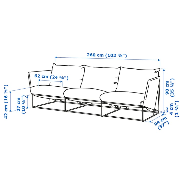 HAVSTEN 3er-Sofa, drinnen/draußen - beige - IKEA Deutschland