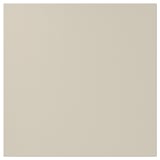 Ein beigefarbener HAVSTORP-Schrank mit glatten, klaren Linien. Es ist rechteckig, besteht aus Acrylfarbe und Faserplatten und verleiht einen modernen, neutralen Stil.