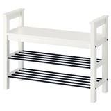 Weißes HEMNES Schuhregal, schlichtes Design, fasst 12 Paar.
