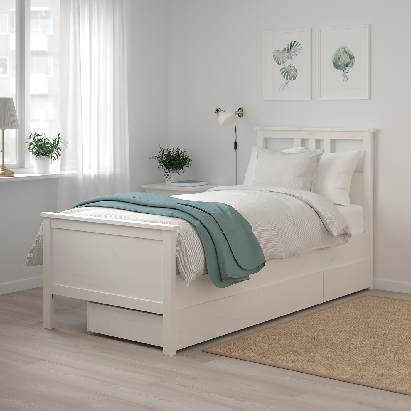 Hemnes Bettgestell Mit 2 Kasten Weiss Gebeizt Ikea Deutschland