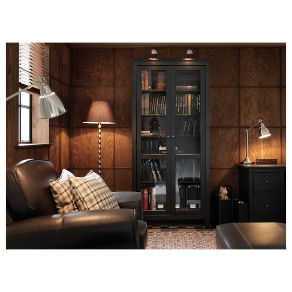 Hemnes Vitrinenschrank Schwarzbraun Ikea Deutschland