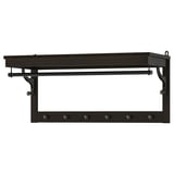 HEMNES Garderobe mit Regal, dunkelbraun, Holz & Metall, Haken zur Aufbewahrung.