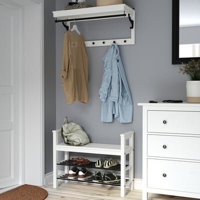 HEMNES Garderobe mit Haken & Regal, ordentliche und einfache Raumanpassung