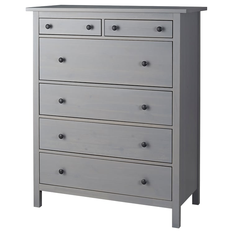 HEMNES Kommode, 6 Schubladen, grau lasiert, 108x131 cm IKEA Deutschland