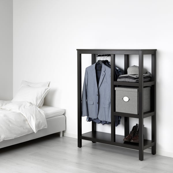 HEMNES Kleiderschrank, offen - schwarzbraun - IKEA Deutschland