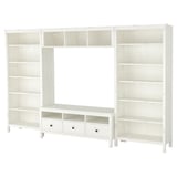 HEMNES weißes Bücherregal. Verstellbare Regale aus Holz, klassischer Stil.