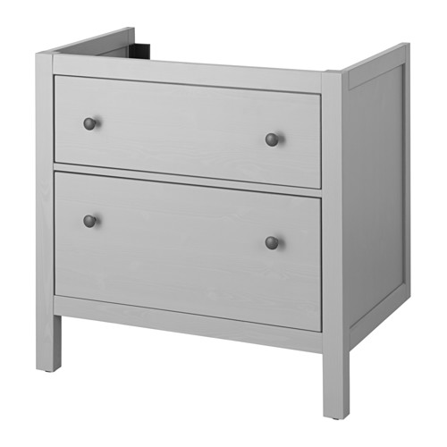 HEMNES Waschbeckenschrank/2 Schubl. - grau, 80x47x83 cm - IKEA