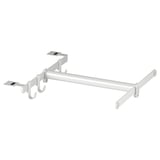 Silberne verstellbare Kleiderstange mit Haken & Basis