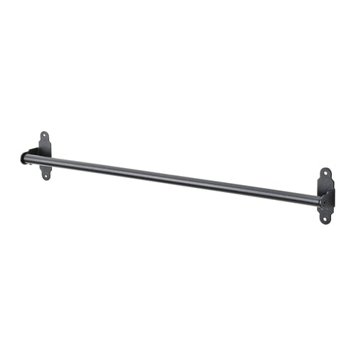 HULTARP schwarze Metallschiene, minimalistisches Design für die Wandmontage.