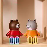 HUSET Puppenhausmöbel und -figuren, Wohnzimmer/Küche bunt