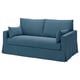 HYLTARP Sofa: elektrisches Blau, modernes Design, tiefe Sitzfläche, wendbare Kissen.