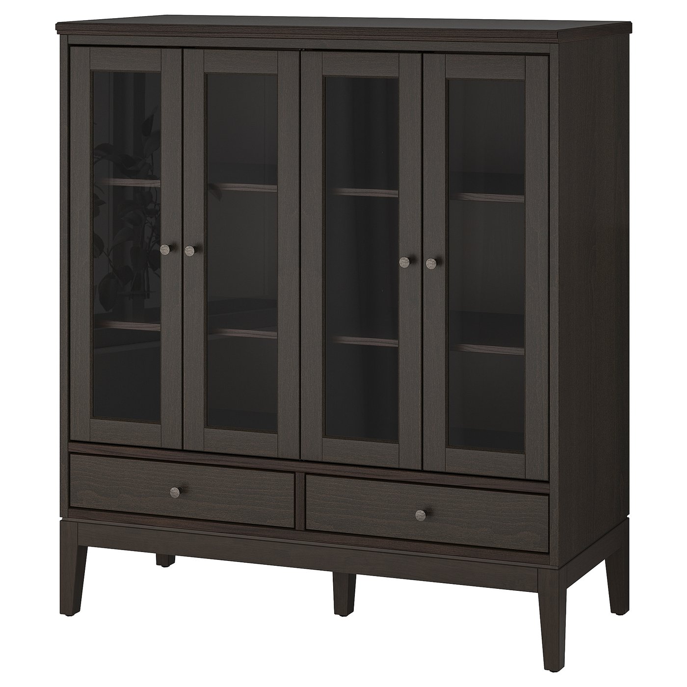 IDAN S Schrank Mit Glasfaltt ren Dunkelbraun Lasiert 121x50x135 Cm IDAN S Schrank Mit Glasfaltt ren Dunkelbraun Lasiert 121x50x135 Cm