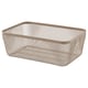 Option: IKEA 365+ Gitterkorb für Lebensmittel, beige. Quadratische Form mit gemustertem Design.