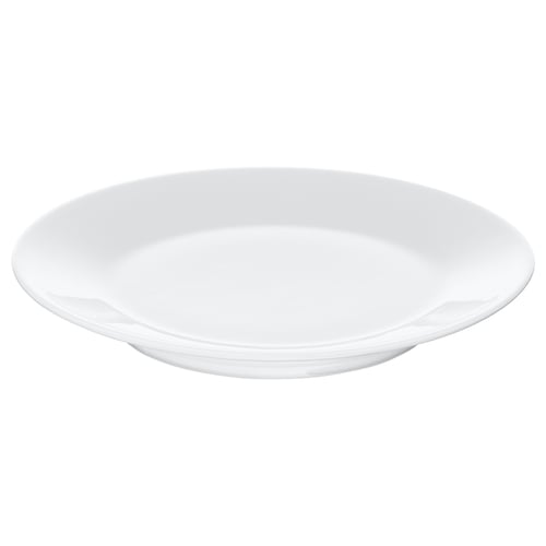 IKEA 365+ weißer Porzellanteller, rundes, schlichtes Design.