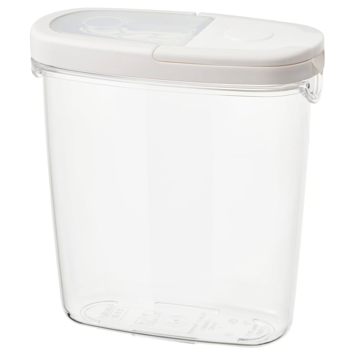 IKEA 365+ Vorratsbehälter mit Deckel, transparent/weiß, 1.3 l IKEA