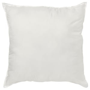 INNEN, quadratisches weißes Kissen, weich und prall, schlichtes Design, hergestellt aus recyceltem Polyester.