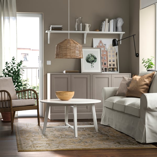 JÄRNVÄG Teppich Kurzflor, Ornamente beige/dunkelbeige, 160x230 cm