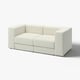 Ein JÄTTEBO modulares Sofa in Weiß. Dieses stilvolle, weiß gepolsterte Sofa hat ein minimalistisches Design mit klaren Linien, perfekt für moderne Innenräume.