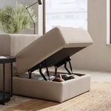JÄTTEBO Sofa, beige, gestreifter Stoff, modernes Design mit Stauraum, bequemer Sitz.