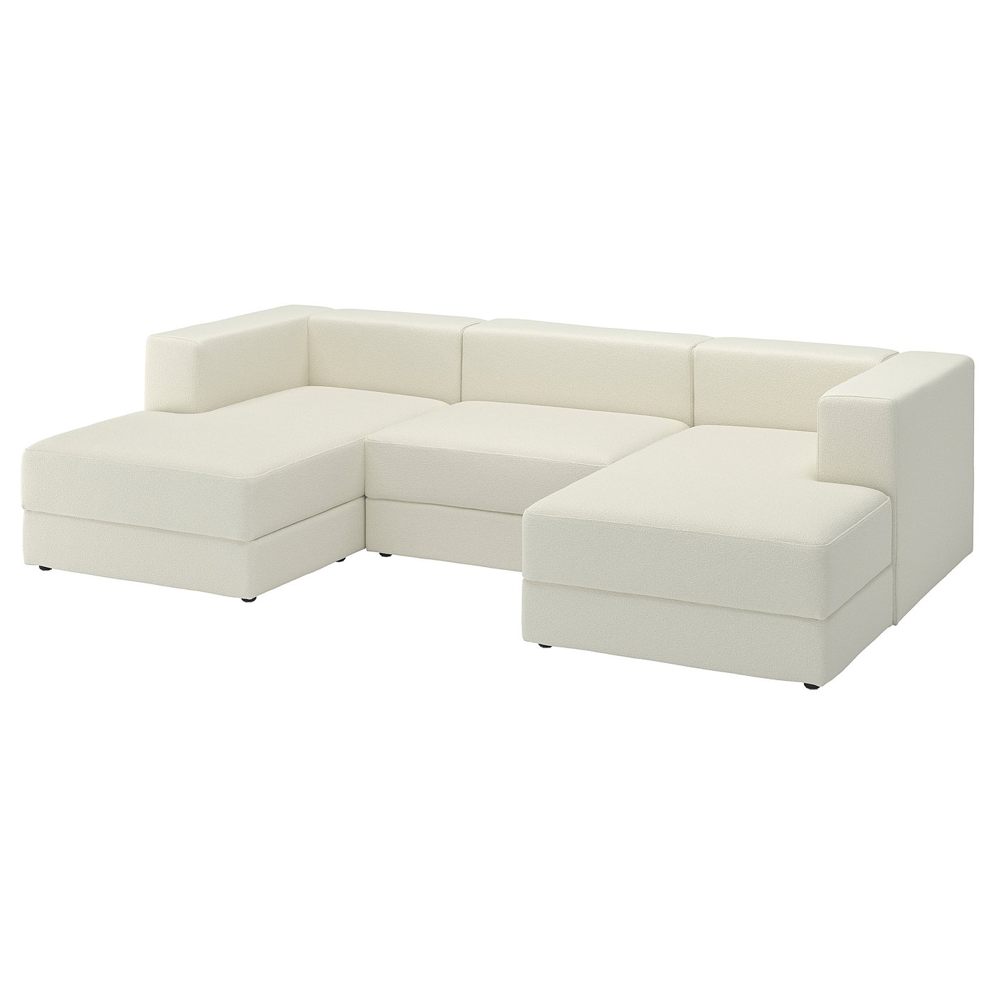 IKEA JÄTTEBO 3,5er-Sitzelement mit Récamieren mit Armlehnen Axvall/elfenbeinweiß mit Armlehnen Axvall/elfenbeinweiß