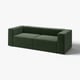 Grünes JÄTTEBO-Modulsofa mit tiefen Sitzen und klaren Linien.