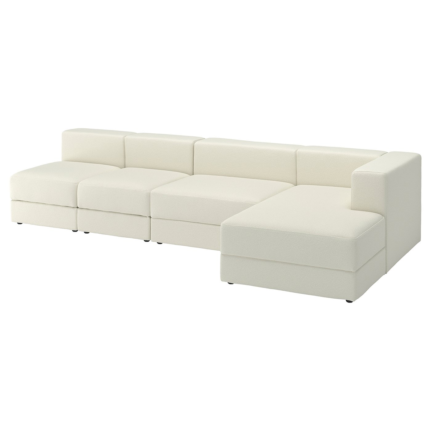 IKEA JÄTTEBO 4,5er-Sitzelement + Récamiere rechts/Axvall elfenbeinweiß rechts/Axvall elfenbeinweiß