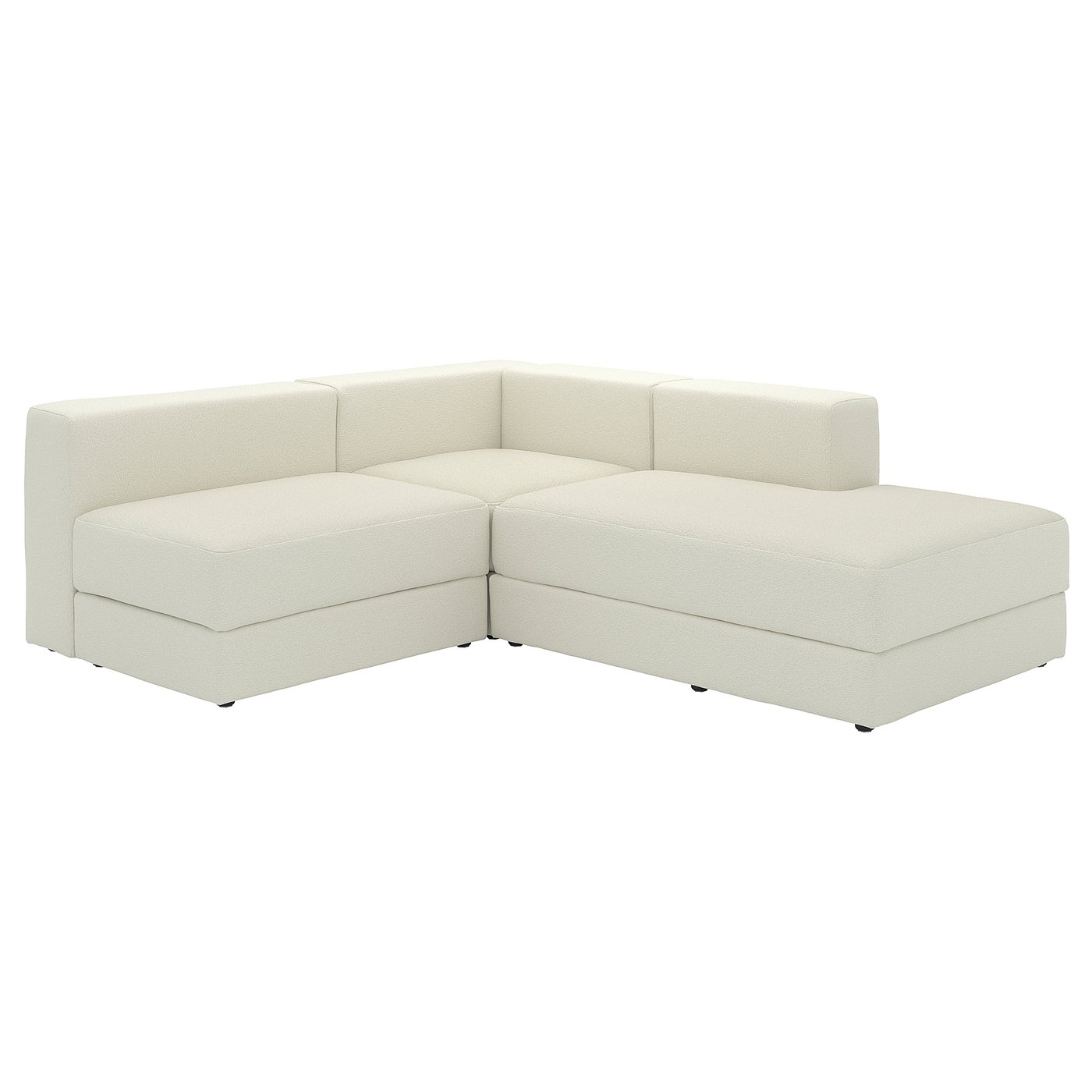 IKEA JÄTTEBO Modulecksofa 2,5-sitzig + Récamiere rechts/Axvall elfenbeinweiß rechts/Axvall elfenbeinweiß
