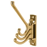 KÄMPIG Gold Dreifach-Kleiderhaken, drehbare Ausführung, wandhängend, Aluminium vernickelt.