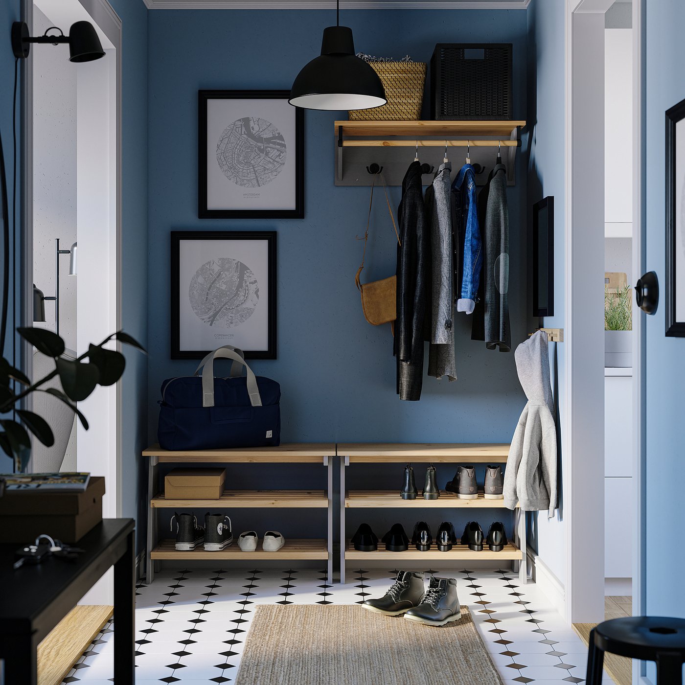 Thumbnail - IKEA KALLSÖ Bank mit Schuhablage grau