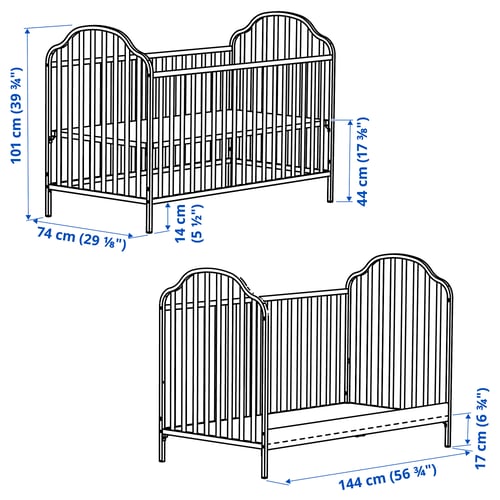 KATTUNGE Babybett, beige, 70x140 cm