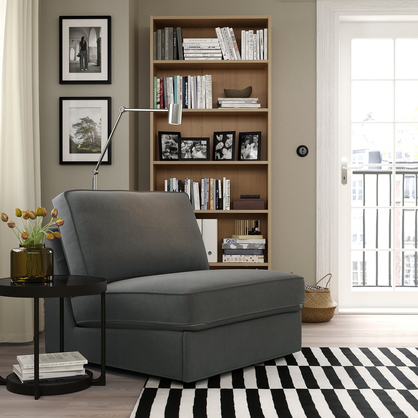 Thumbnail - IKEA KIVIK 1er-Bettsofa Tallmyra mittelgrau Tallmyra mittelgrau