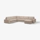 KIVIK beige Ecksofa, moderne Form, niedrige Armlehnen, abnehmbare Kissen.