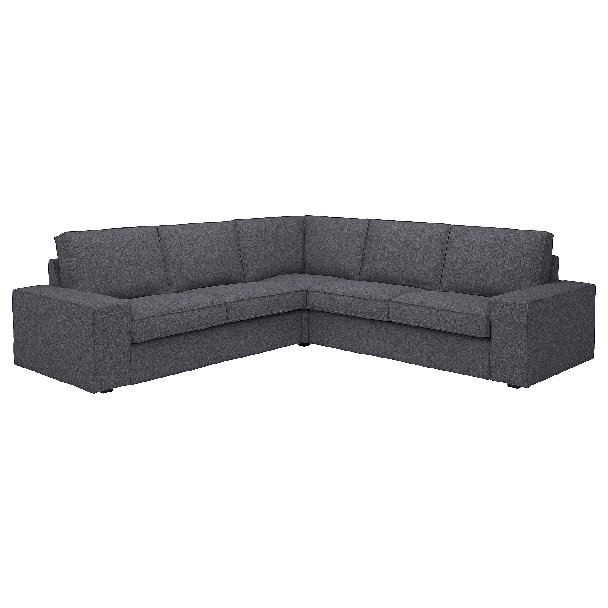 KIVIK graues L-förmiges Sofa, modernes Design, bequeme, breite Kissen.