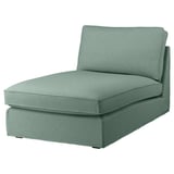 Moderne mintgrüne KIVIK Chaiselongue, mit Stoffbezug und schlankem, modernem Design mit gepolstertem Komfort.