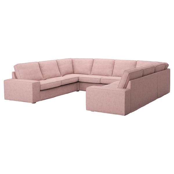 KIVIK Sofa, hellrosa, U-Form, Stoff, modern, gemütlich, niedrige Armlehnen.