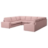KIVIK Sofa, hellrosa, U-Form, Stoff, modern, gemütlich, niedrige Armlehnen.