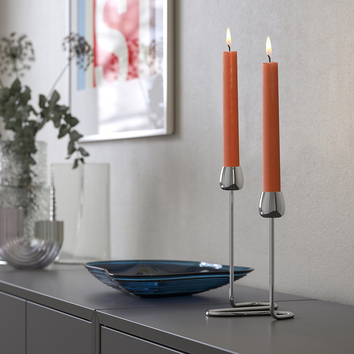 Thumbnail - IKEA KLOKHET Kerze, duftneutral dunkelorange
