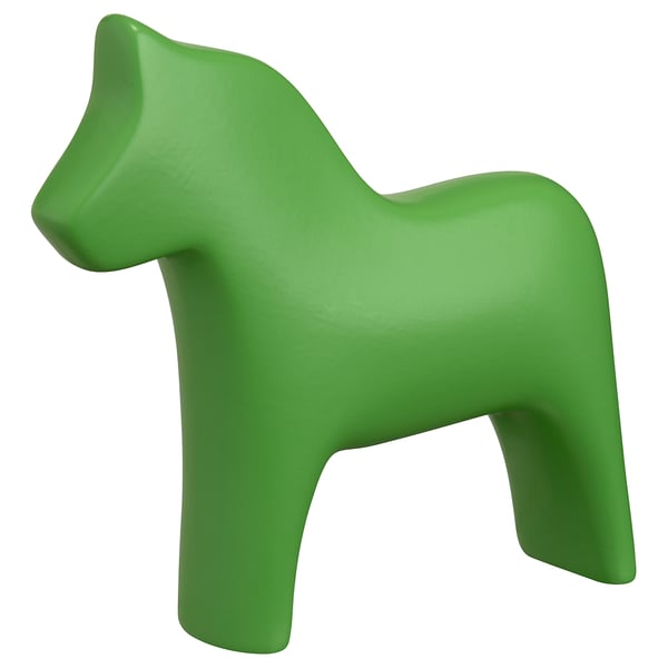 Dalapferd-Figur aus grüner Keramik.